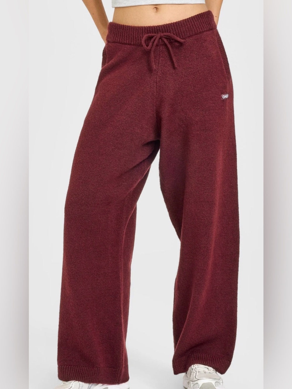 ONER ACTIVE ROSEWOOD OVERSIZED KNIT STRAIGHT LEG PANTS